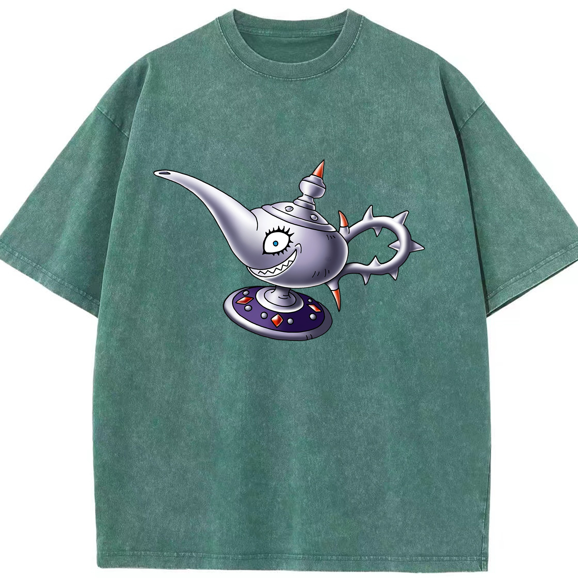 （画像用） ドラゴンクエスト Doragon Kuesuto Dragon Quest 綿100% ヴィンテージ風 半袖Tシャツ（フロントプリント）